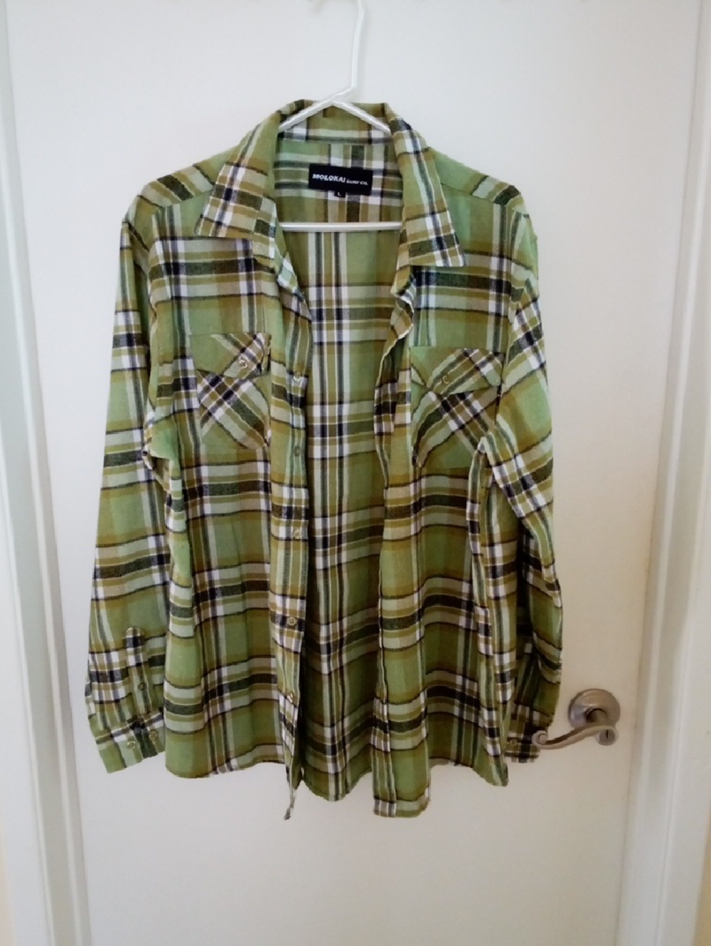 Molokai Surf Co. Green Plaid Button-Up Shirt